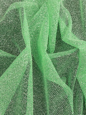 Tulle with Metallic Platinum Glitter – Neon Green – Platina Collection Tulle with Metallic Platinum Glitter – Neon Green – Platina Collection
