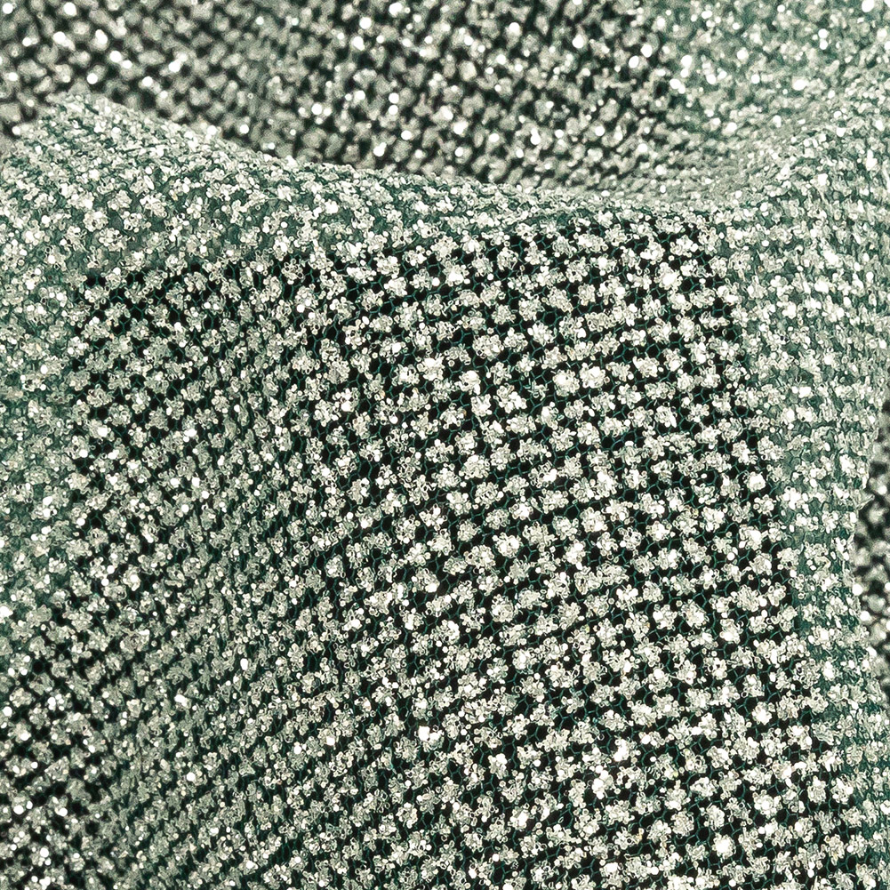 Tulle with Metallic Platinum Glitter – Hurrem Green – Platina Collection Tulle with Metallic Platinum Glitter – Hurrem Green – Platina Collection