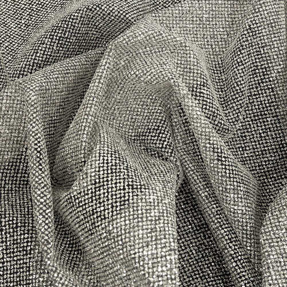 Tulle with Metallic Platinum Glitter – Nine Iron – Platina Collection Tulle with Metallic Platinum Glitter – Nine Iron – Platina Collection
