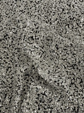 Tulle with Glitter Clusters – Black with Platinum – Eminence Collection Tulle with Glitter Clusters – Black with Platinum – Eminence Collection