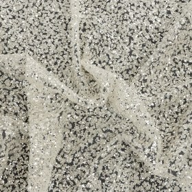 Tulle with Glitter Clusters – Off-White with Platinum – Eminence Collection Tulle with Glitter Clusters – Off-White with Platinum – Eminence Collection