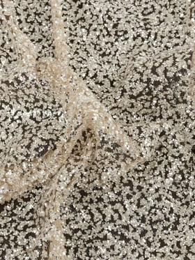 Tulle with Glitter Clusters – Light Nude with Platinum – Eminence Collection Tulle with Glitter Clusters – Light Nude with Platinum – Eminence Collection
