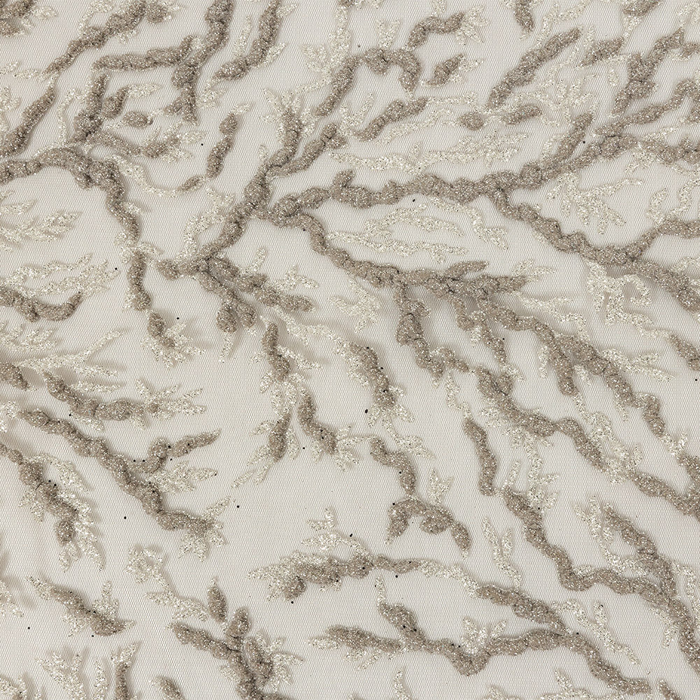 3D Puffy Glitter Tulle – Mink 3D Puffy Glitter Tulle – Mink