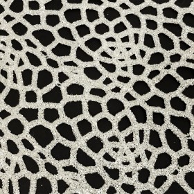 Guipure Lace with Silver Glitter Topcoat – Off-White Thick Webbing Guipure Lace with Silver Glitter Topcoat – Off-White Thick Webbing