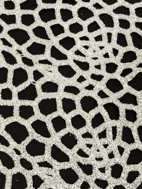 Guipure Lace with Silver Glitter Topcoat – Off-White Thick Webbing Guipure Lace with Silver Glitter Topcoat – Off-White Thick Webbing