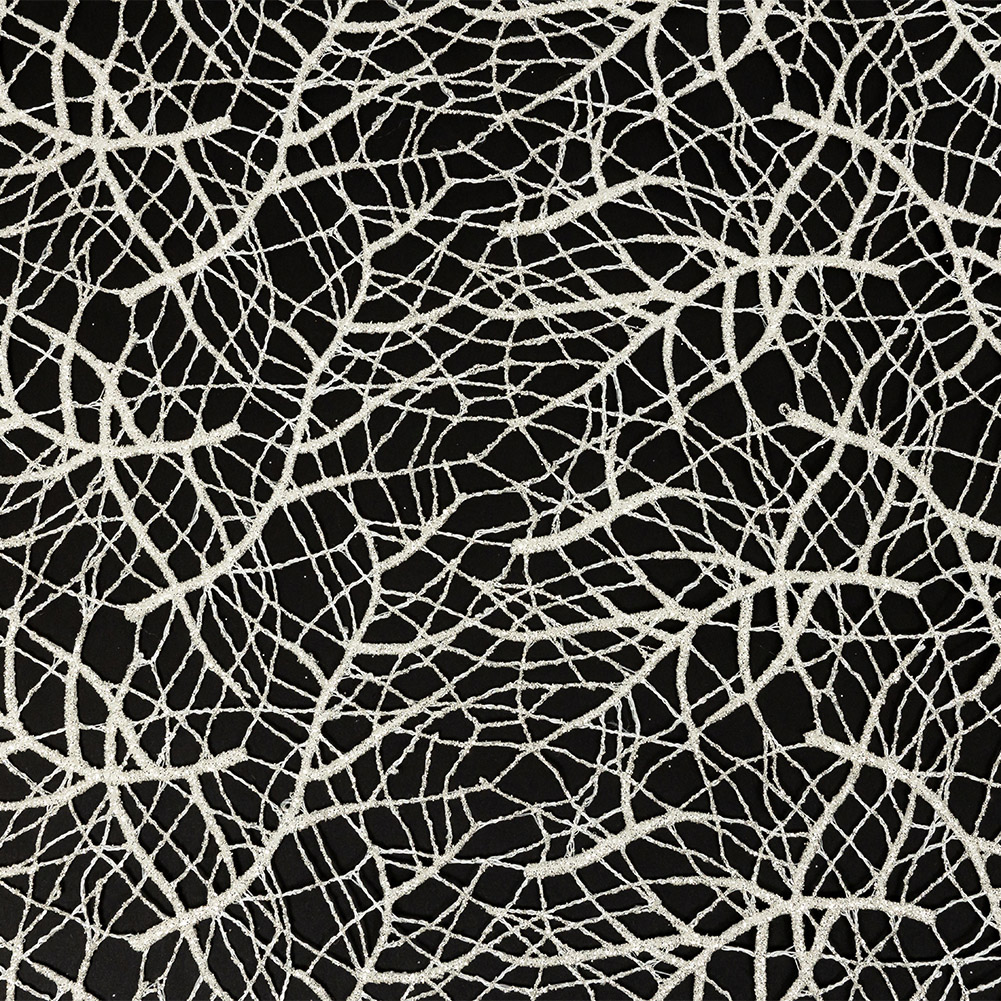 Guipure Lace with Silver Glitter Topcoat – Off-White Thin Webbing Guipure Lace with Silver Glitter Topcoat – Off-White Thin Webbing