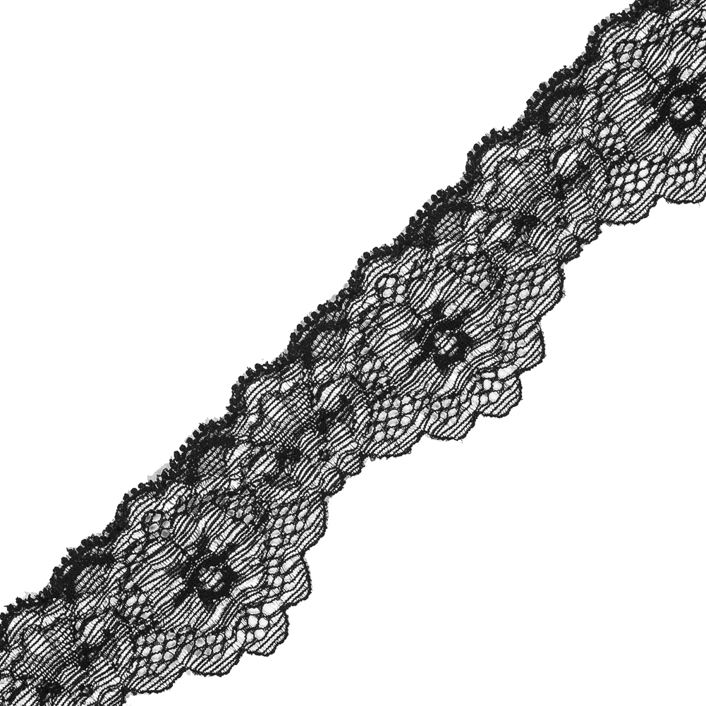 Black and Silver Stretch Lace Trim – 1.5″ Black and Silver Stretch Lace Trim – 1.5″