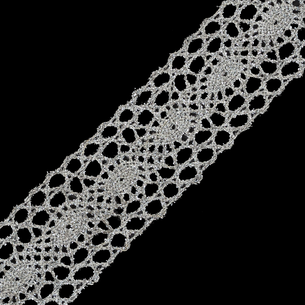 Metallic Silver Lace Trim - 1.75"