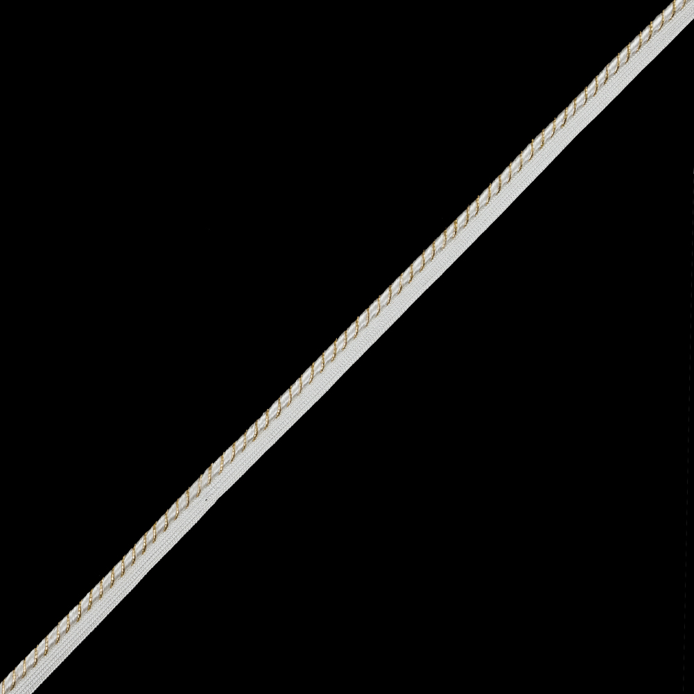 Metallic Gold and White Cord with White Lip – 0.5″ Metallic Gold and White Cord with White Lip – 0.5″