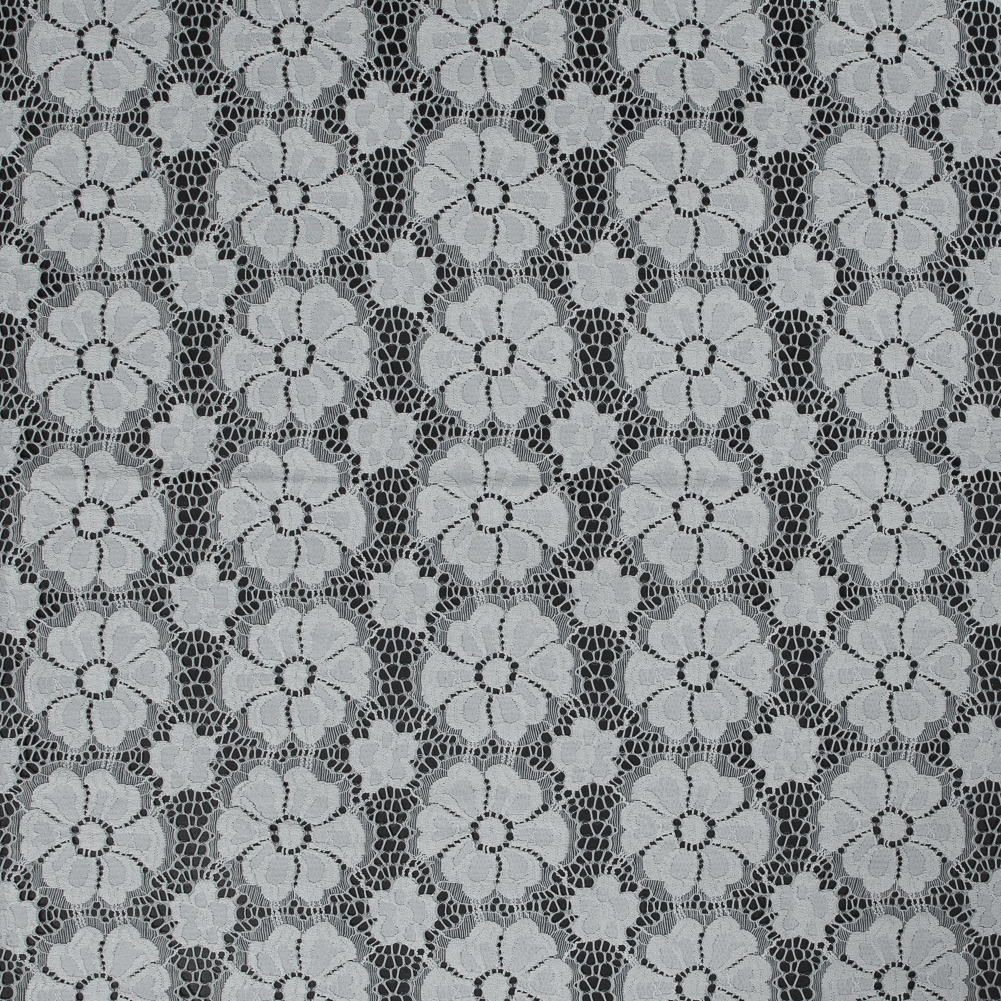 Stretch Crochet Lace – White Floral Stretch Crochet Lace – White Floral