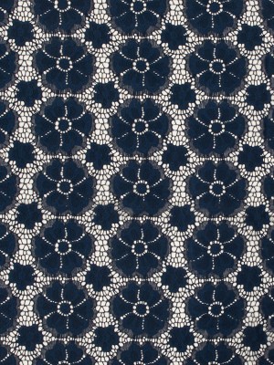 Stretch Crochet Lace – Navy Floral Stretch Crochet Lace – Navy Floral