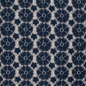 Stretch Crochet Lace – Navy Floral Stretch Crochet Lace – Navy Floral