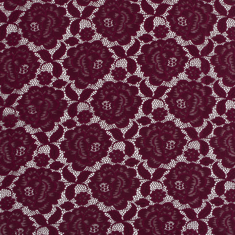 Re-Embroidered Stretch Crochet Lace – Port Royale Roses Re-Embroidered Stretch Crochet Lace – Port Royale Roses
