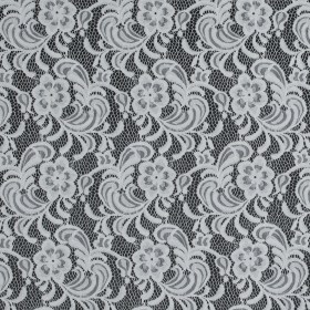 Re-Embroidered Stretch Crochet Lace – White Floral Re-Embroidered Stretch Crochet Lace – White Floral