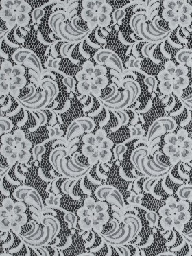 Re-Embroidered Stretch Crochet Lace – White Floral Re-Embroidered Stretch Crochet Lace – White Floral