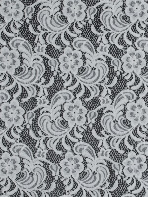 Re-Embroidered Stretch Crochet Lace – White Floral Re-Embroidered Stretch Crochet Lace – White Floral