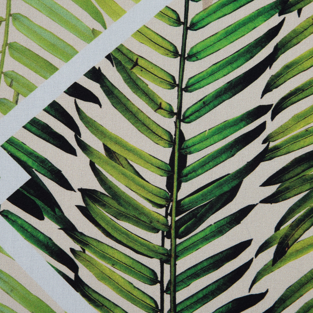Organic Viscose Batiste – Green Tropical Leaves Organic Viscose Batiste – Green Tropical Leaves