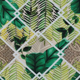 Organic Viscose Batiste – Green Tropical Leaves Organic Viscose Batiste – Green Tropical Leaves