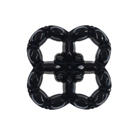 Italian Black Decorative Plastic Button – 44L/28mm Italian Black Decorative Plastic Button – 44L/28mm
