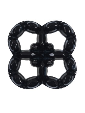 Italian Black Decorative Plastic Button – 44L/28mm Italian Black Decorative Plastic Button – 44L/28mm
