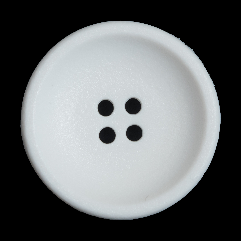 White Plastic 4-Hole Button – 54L/34mm White Plastic 4-Hole Button – 54L/34mm