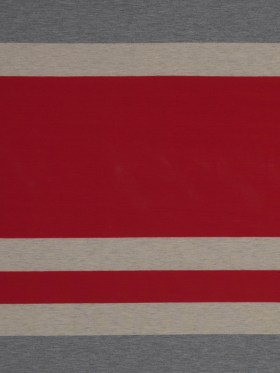 Red, Oatmeal and Gray Awning Striped Jersey Red, Oatmeal and Gray Awning Striped Jersey