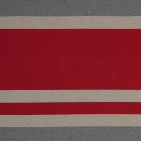 Red, Oatmeal and Gray Awning Striped Jersey Red, Oatmeal and Gray Awning Striped Jersey