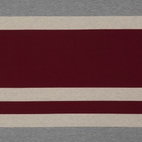 Burgundy, Oatmeal and Gray Awning Striped Jersey Burgundy, Oatmeal and Gray Awning Striped Jersey
