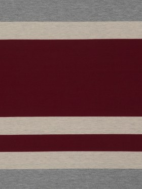 Burgundy, Oatmeal and Gray Awning Striped Jersey Burgundy, Oatmeal and Gray Awning Striped Jersey