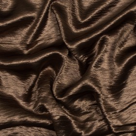 Wrinkled Polyester Satin – Luminous Chocolate Brown Wrinkled Polyester Satin – Luminous Chocolate Brown