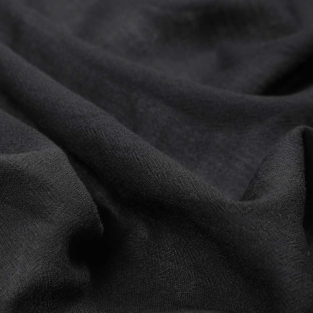 Dark Gray Loosely Woven Wool with Faint Chevron Pattern