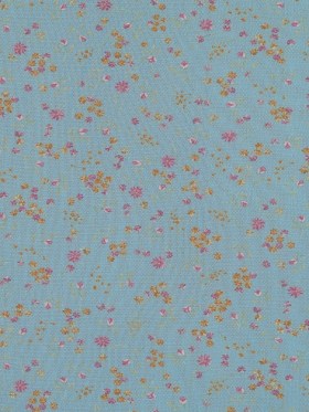Blue, Pink and Orange Floral Polyester Mesh Blue, Pink and Orange Floral Polyester Mesh