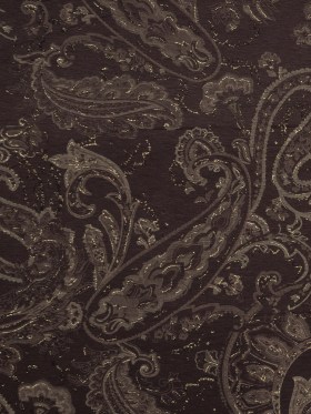 Brown Jersey with Taupe and Metallic Gold Paisley Top Coat Brown Jersey with Taupe and Metallic Gold Paisley Top Coat