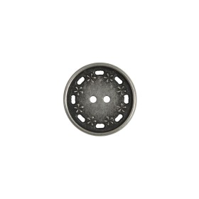 Antique Silver Floral 2-Hole Metal Button – 24L/15mm Antique Silver Floral 2-Hole Metal Button – 24L/15mm