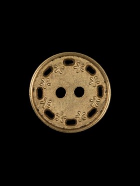 Gold Floral Metal 2-Hole Button – 30L/19mm Gold Floral Metal 2-Hole Button – 30L/19mm