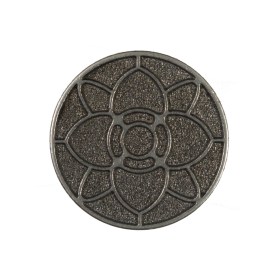 Italian Dark Silver Floral Metal Shank Back Button – 40L/25.5mm Italian Dark Silver Floral Metal Shank Back Button – 40L/25.5mm