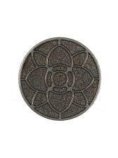 Italian Dark Silver Floral Metal Shank Back Button – 36L/23mm Italian Dark Silver Floral Metal Shank Back Button – 36L/23mm