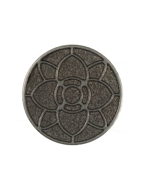 Italian Dark Silver Floral Metal Shank Back Button – 36L/23mm Italian Dark Silver Floral Metal Shank Back Button – 36L/23mm