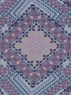 Purple, Florescent Pink and White Printed Crinkled Chiffon Purple, Florescent Pink and White Printed Crinkled Chiffon