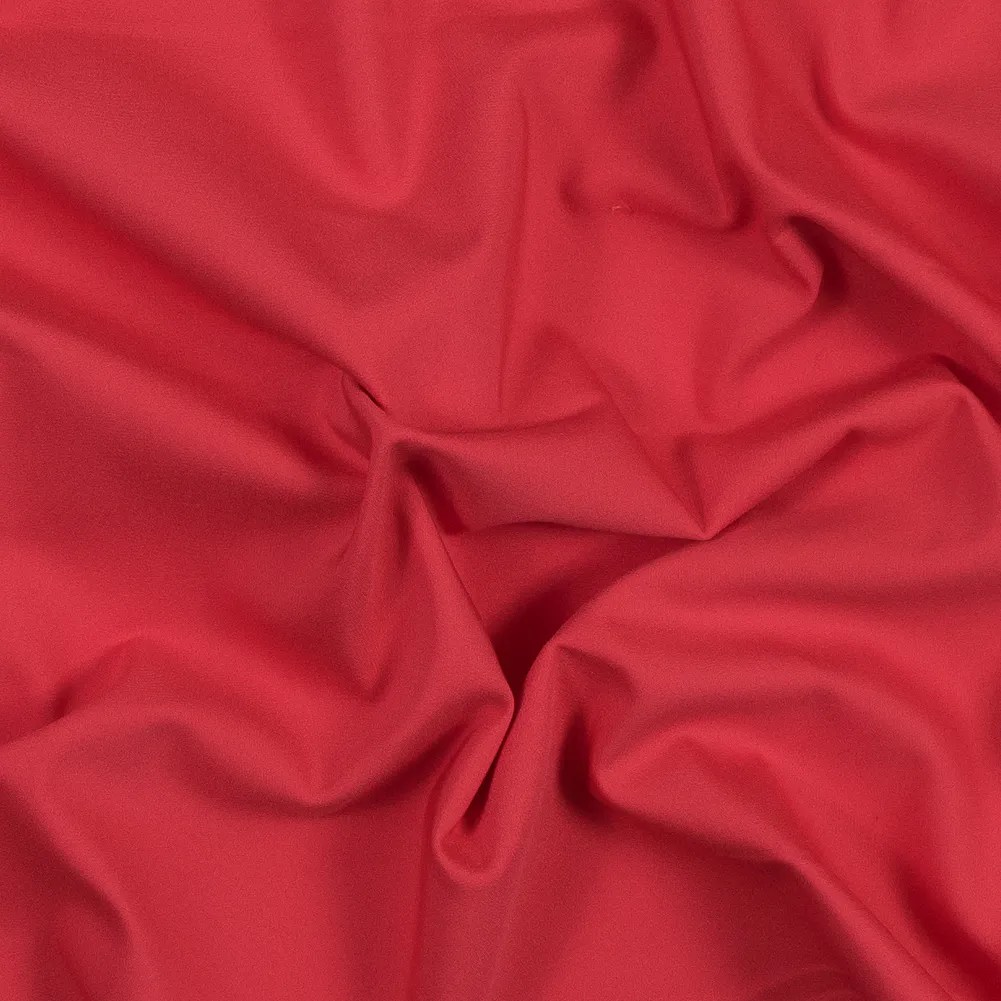 Red Coral Stretch Polyester and Viscose Woven Red Coral Stretch Polyester and Viscose Woven