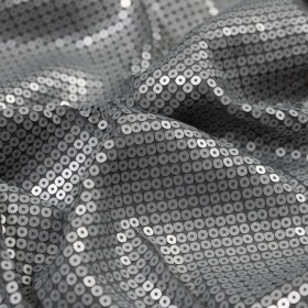 Jersey Knit with All-Over Circle Sequins – Silver Jersey Knit with All-Over Circle Sequins – Silver