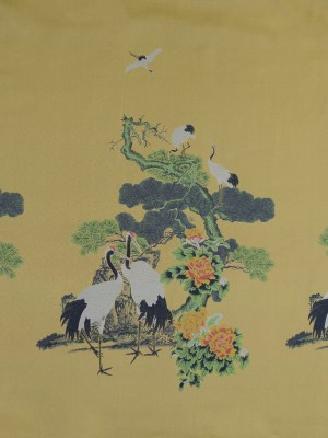 Yellow and Green Crane Jacquard Panel Yellow and Green Crane Jacquard Panel