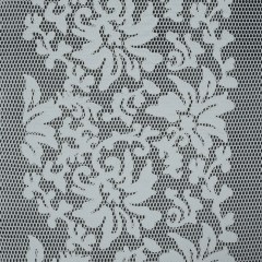 Wonder Mesh with Floral Faux Leather Embroidered Borders – Whisper White Wonder Mesh with Floral Faux Leather Embroidered Borders – Whisper White