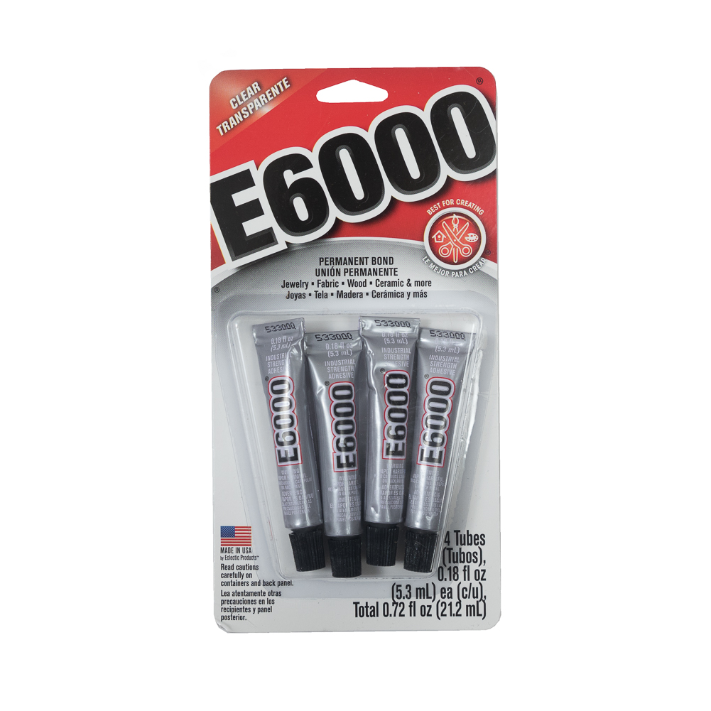 E-6000 Clear Adhesive – 4 Tubes/0.18oz E-6000 Clear Adhesive – 4 Tubes/0.18oz