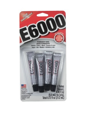 E-6000 Clear Adhesive – 4 Tubes/0.18oz E-6000 Clear Adhesive – 4 Tubes/0.18oz