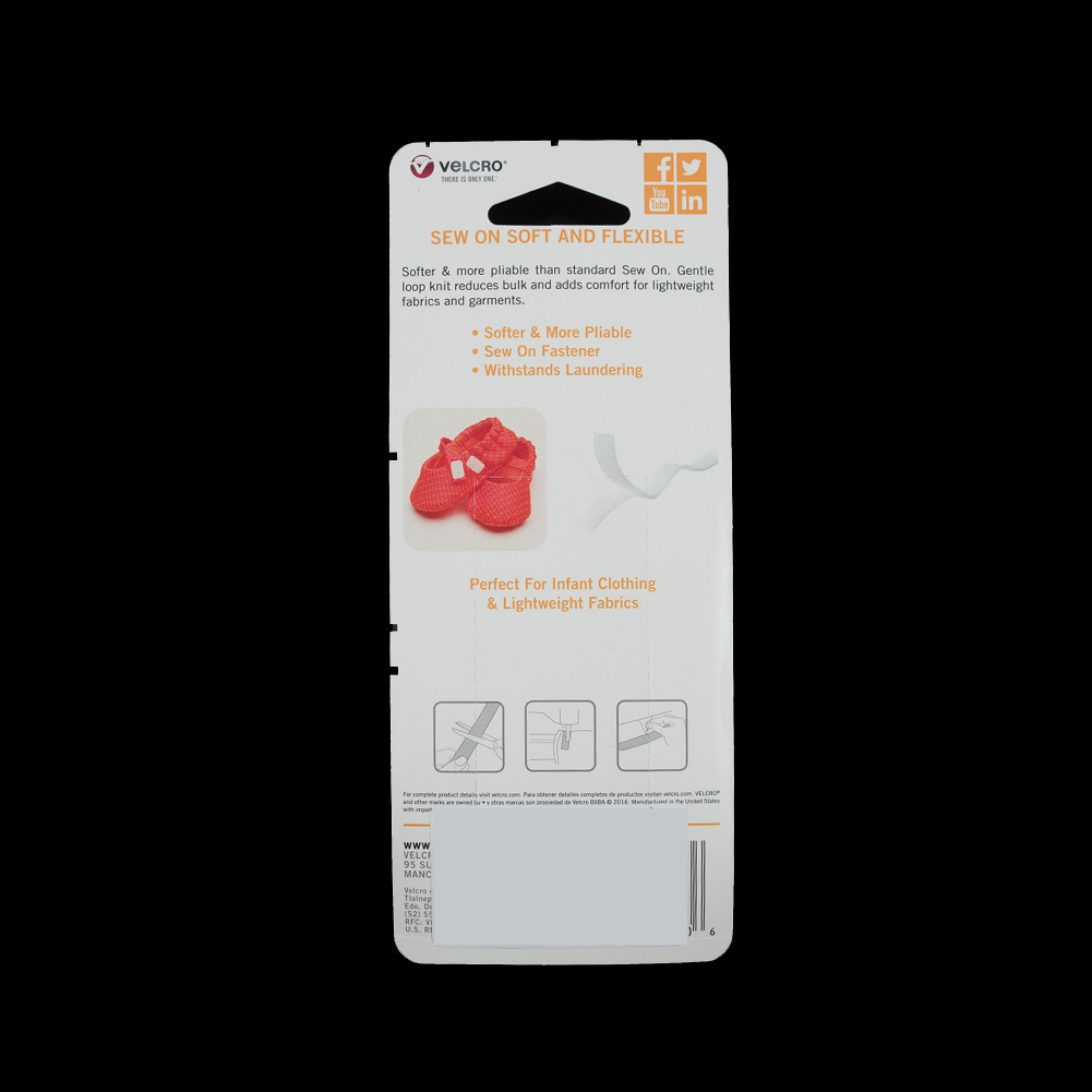 White Sew On VELCRO® Tape – 30″ x 0.625″ White Sew On VELCRO® Tape – 30″ x 0.625″