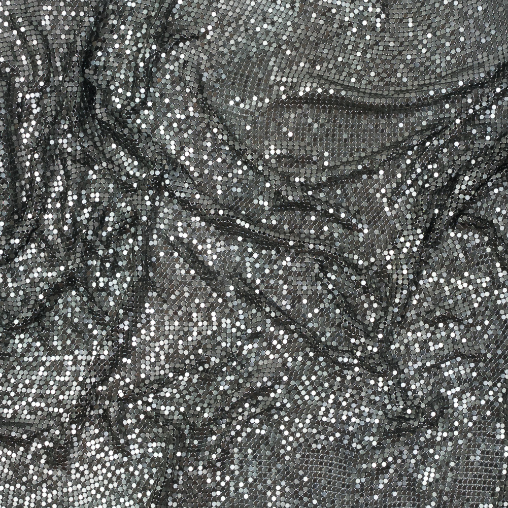 Mood Exclusive Joan Gunmetal Iridescent Tubular Chainmail Fabric Mood Exclusive Joan Gunmetal Iridescent Tubular Chainmail Fabric