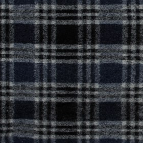 Wool Knit – Navy and White Plaid – Designer Deadstock Wool Knit – Navy and White Plaid – Designer Deadstock