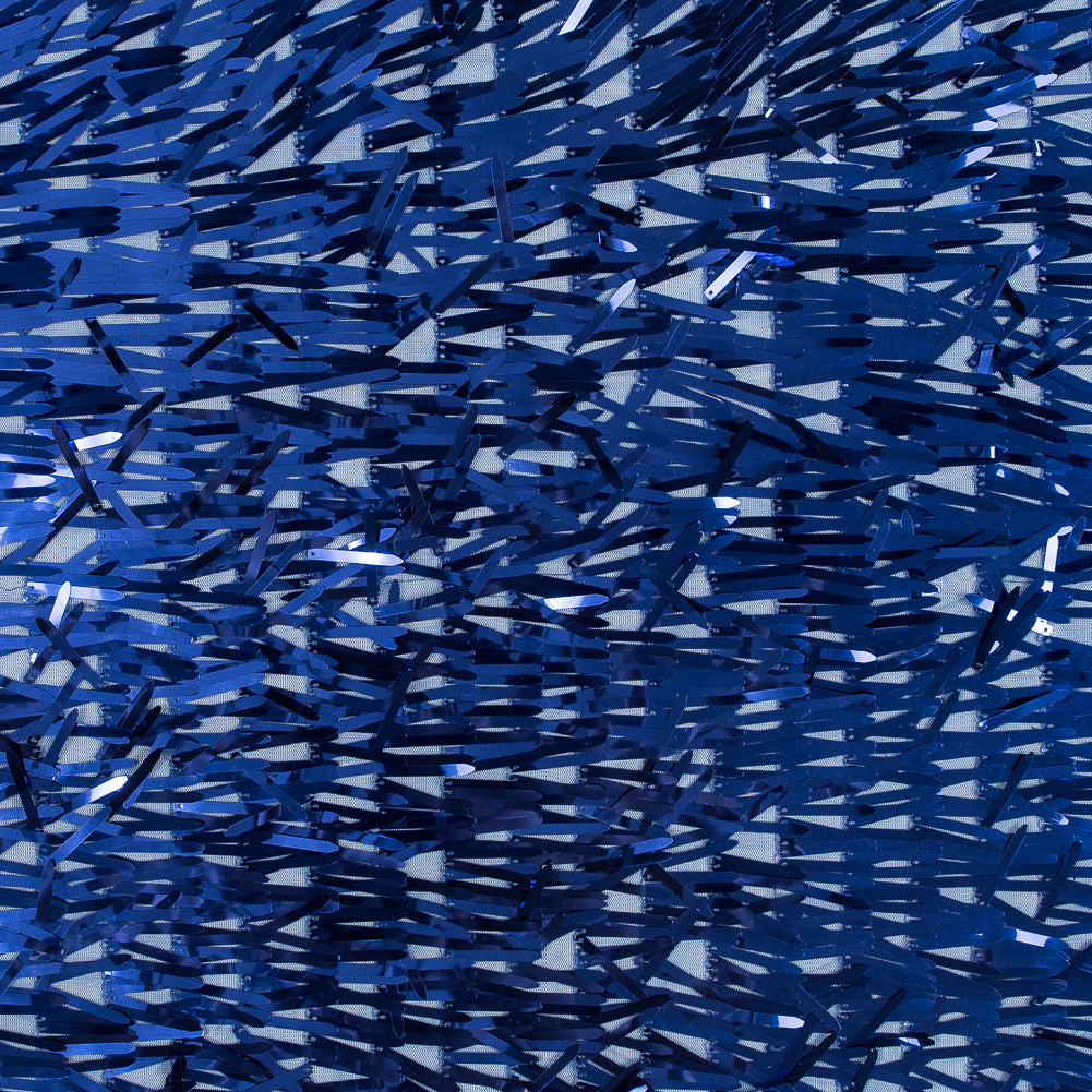 Soft Tulle with Fringe Sequins – Shiny Royal Blue – Phryne Collection Soft Tulle with Fringe Sequins – Shiny Royal Blue – Phryne Collection