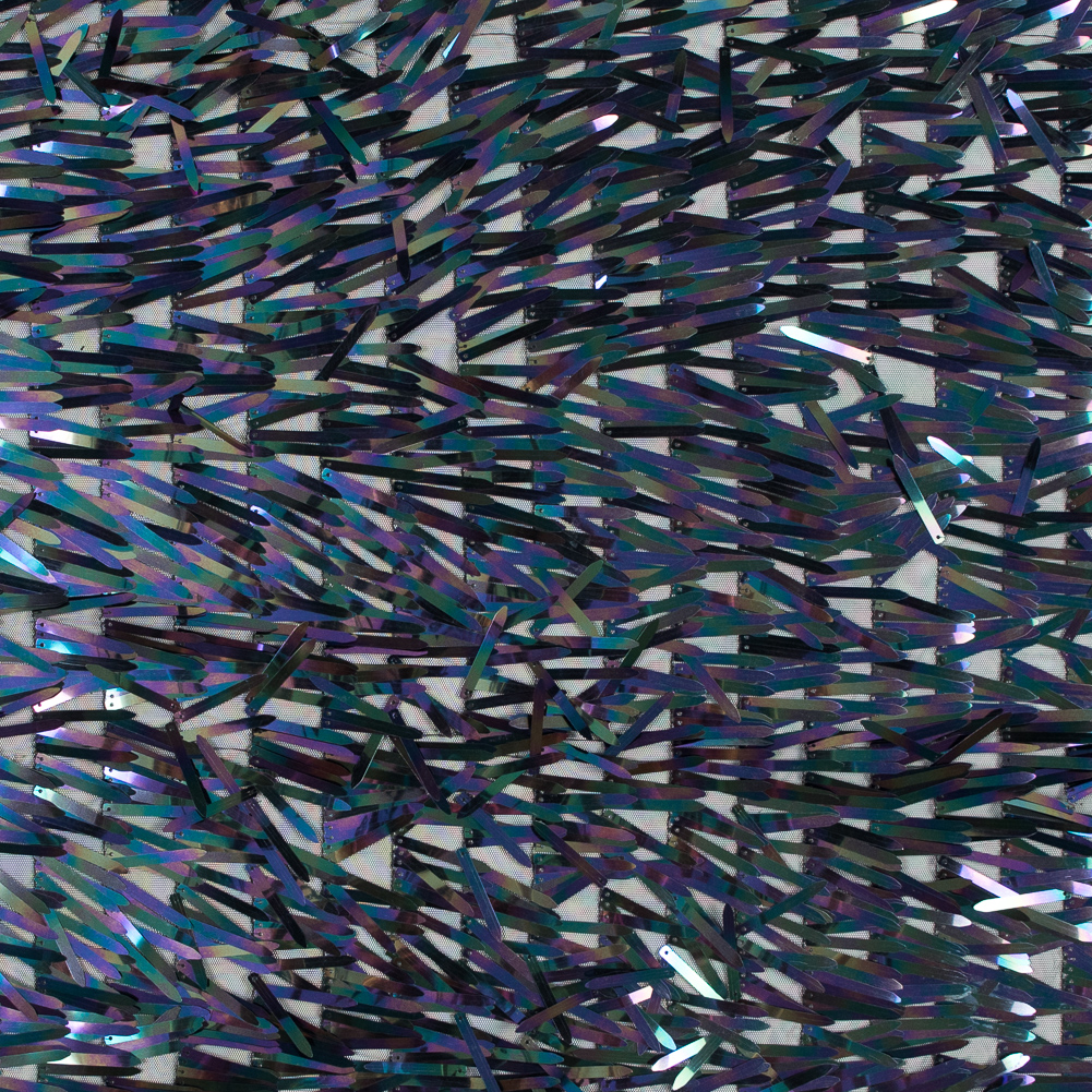 Soft Tulle with Fringe Sequins – Shiny Oil Slick – Phryne Collection Soft Tulle with Fringe Sequins – Shiny Oil Slick – Phryne Collection